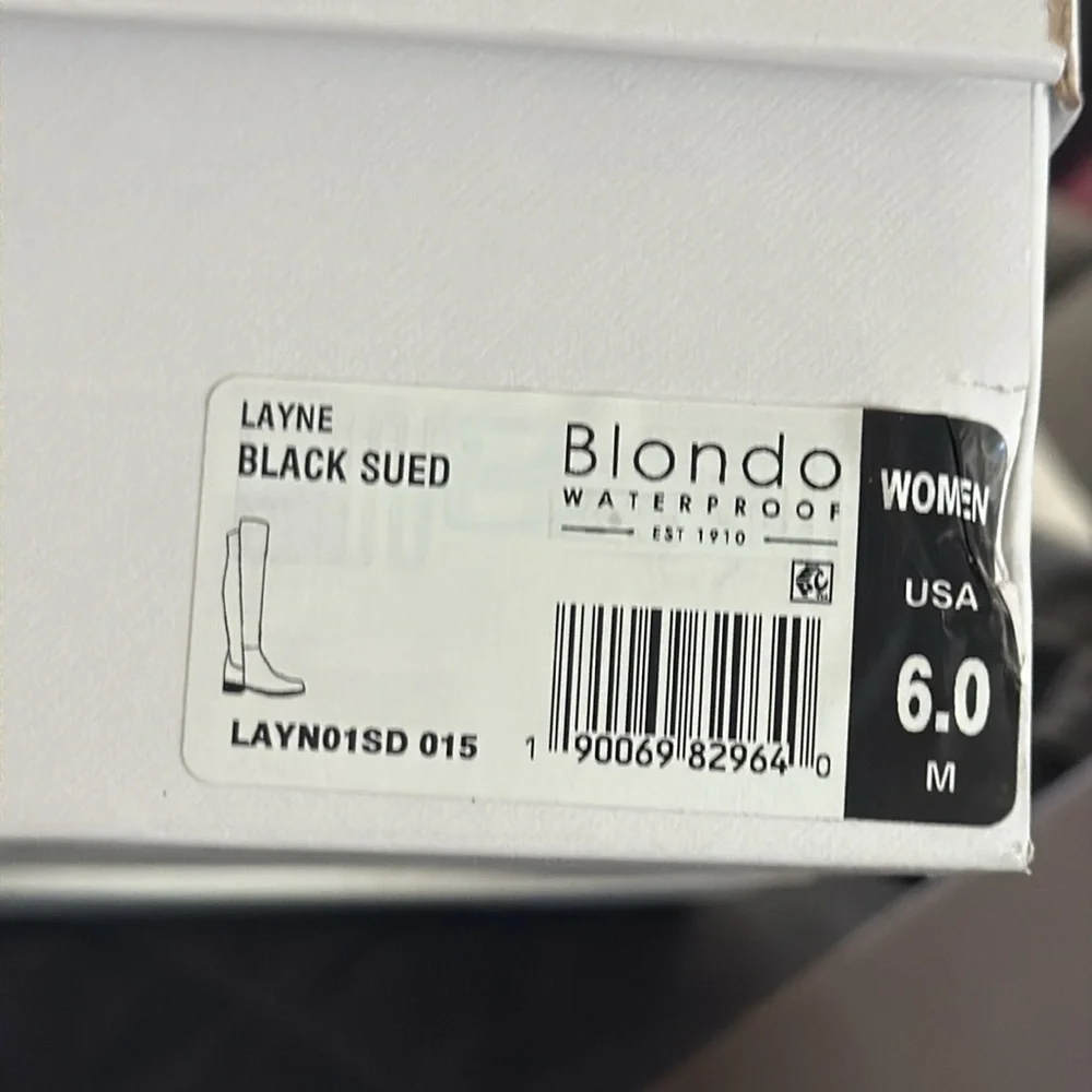 NIB BLONDO Layne Waterproof Over the Knee Boot Black 6